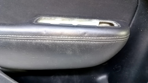 Door trim card front left Chrysler 200 15-17 black with black insert leather, armrest black leather, molding under the tree black structure, dents, pokes, abrasions, scratches