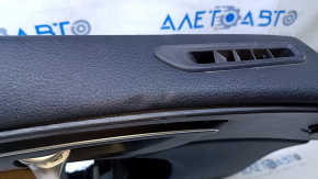 Door trim card front left Chrysler 200 15-17 black with black insert leather, armrest black leather, molding under the tree black structure, dents, pokes, abrasions, scratches