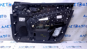 Door trim card front left Chrysler 200 15-17 black with black insert leather, armrest black leather, molding under the tree black structure, dents, pokes, abrasions, scratches