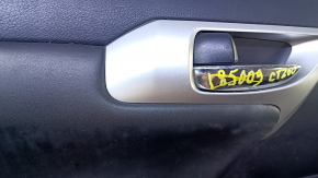 Door trim card front left Lexus CT200h 11-17 black leather, with black insert, armrest black leather, gray molding, scuffs, scratches, bump