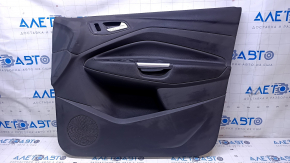 Door trim card front right Ford Escape MK3 13-16 prerest black, with black insert, leather armrest, black handle, scratches, dents, bumps