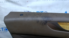 Door trim card front left Lincoln MKC 15- brown leather with wood insert, brown leather armrest, scratches, bumps, nicks, for dry cleaning