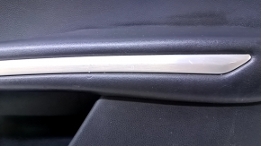 Door trim card front right Lincoln MKZ 13-16 black leather, armrest black leather, insert wood gloss, scratches, dents, bumps