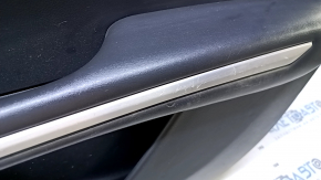 Door trim card front right Lincoln MKZ 13-16 black leather, with black insert, armrest black leather, insert wood gloss, scratches, dents, bumps, scuffs