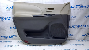 Door trim card front left Toyota Sienna 11-12 black, with beige insert, armrest beige leather, scratches, abrasions, for cleaning