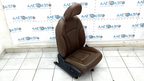 Passenger seat Audi Q7 16- with airbag, brown leather, heating, ventilation, electric, cracks, needs cleaning