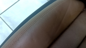 Passenger seat Audi Q7 16- with airbag, brown leather, heating, ventilation, electric, cracks, needs cleaning
