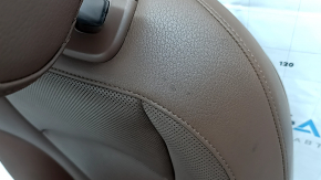 Passenger seat Audi Q7 16- with airbag, brown leather, heating, ventilation, electric, cracks, needs cleaning