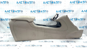 Central console armrest and cup holders Lincoln MKC 15 - beige, driftwood, for dry cleaning, scratches on chrome, leather tear