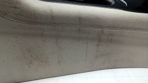 Central console armrest and cup holders Lincoln MKC 15 - beige, driftwood, for dry cleaning, scratches on chrome, leather tear