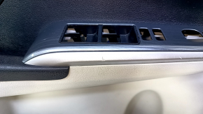Door trim card front left Toyota Camry v50 12-14 usa gray with black insert plastic, armrest black rubber, scratches, dents, abrasions