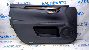 Door trim card front left Lexus ES300h ES350 13-18 leather black with black insert leather, armrest black leather, molding under wood gloss, under seat memory, leather defect, abrasions