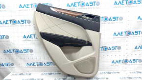 Door trim card rear left Lincoln MKC 15- beige with beige insert leather, armrest dark brown leather, insert wood structure, chrome, for cleaning