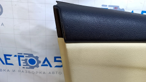 Door trim card front left Toyota Camry v55 15-17 usa beige with beige insert leather, armrest beige rubber, plastic turned white, bumps, dent, scratches