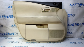 Door trim card front left Lexus RX350 RX450h 10-15 beige with beige insert leather, armrest beige leather, for seat memory, for cleaning, pokes, scratches, broken fasteners