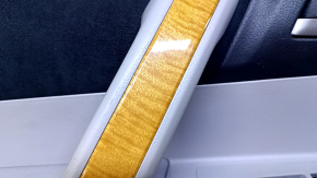Door trim card front left Toyota Highlander 08-13 gray, armrest gray leather, insert for light wood, scratches