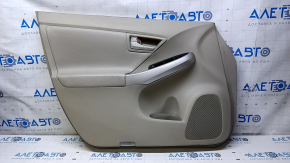 Door trim card front left Toyota Prius 30 10-15 beige, with beige insert cloth, armrest beige leather, scratches, bump, for cleaning