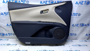 Door trim card front left Toyota Prius 50 16- black with beige insert, armrest black leather, bumps, dents, scratches, for dry cleaning