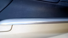 Door trim card front left Toyota Camry v50 12-14 usa beige, with black insert, armrest beige leather, plastic turned white, scratches, dent, broken mount