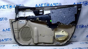 Door trim card front left Toyota Camry v50 12-14 usa beige, with black insert, armrest beige leather, plastic turned white, scratches, dent, broken mount
