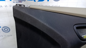 Door trim card front right Ford Focus mk3 11-18 beige, with black insert, armrest beige cloth, scuffs, scratches, needs cleaning