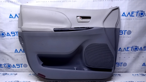 Door trim card front left Toyota Sienna 11-12 gray, with gray insert, armrest gray leather, scuffs, scratches