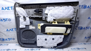 Door trim card front left Toyota Sienna 11-12 gray, with gray insert, armrest gray leather, scuffs, scratches