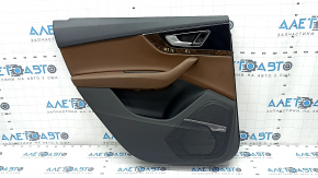 Door trim card rear left Audi Q7 16-19 leather brown, wood insert, BOSE, butt, scratches