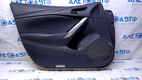 Door trim card front left Mazda 6 13-15 Sport black with black insert leather, armrest black leather, dents, scratches, abrasions, for dry cleaning