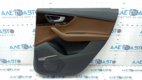Door trim card rear right Audi Q7 16-19 leather brown, wood insert, BOSE