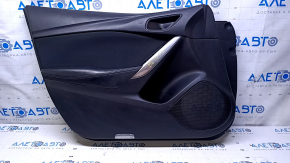 Door trim card front left Mazda 6 13-15 Sport black with black insert leather, armrest black leather, dents, bumps, scratches