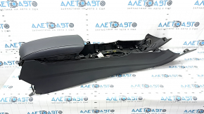 Central console armrest Ford Fusion mk5 17-20 black, armrest leather black, under air duct, without air duct, scratches
