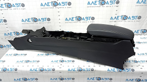 Central console armrest Ford Fusion mk5 17-20 black, armrest leather black, under air duct, without air duct, scratches