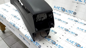 Central console armrest Ford Fusion mk5 17-20 black, armrest leather black, under air duct, without air duct, scratches