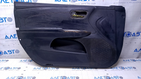 Door trim card front left Toyota Avalon 13-18 black with black insert, armrest black leather, without backlight, leather defect, abrasions, scratches