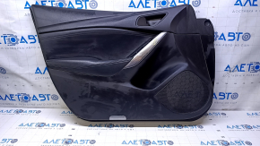Door trim card front left Mazda 6 13-15 Sport black with black insert leather, armrest black leather, dents, scratches, abrasions