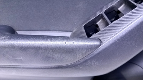 Door trim card front left Mazda 3 14-18 BM black with black insert cloth, armrest leather, broken fastening, pokes, scratches, abrasions