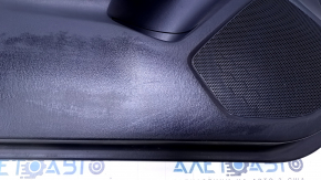 Door trim card front left Mazda 3 14-18 BM black with black insert cloth, armrest leather, broken fastening, pokes, scratches, abrasions