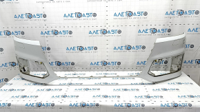 Bare front bumper Audi Q7 16-19 for 4 parking sensors, white, without washer, scratches, broken mount