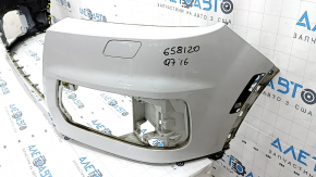 Bare front bumper Audi Q7 16-19 for 4 parking sensors, white, without washer, scratches, broken mount