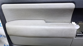 Door trim card front left Toyota Sequoia 08-16 black with gray, insert, armrest gray rubber, butt, scratches, abrasions, needs cleaning, broken fastener