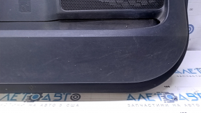 Door trim card front left Toyota Sequoia 08-16 black with gray, insert, armrest gray rubber, butt, scratches, abrasions, needs cleaning, broken fastener