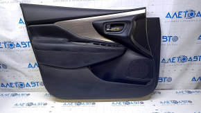 Door trim card front left Nissan Murano z52 15-17 black with black insert leather, armrest black leather, molding gray gloss, scratches, tears, dents, bumps
