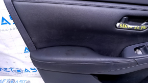 Door trim card front left Nissan Sentra 20 - black leather with black leather insert, black leather armrest, dent, scratches, abrasions, needs cleaning