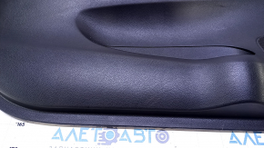 Door trim card front left Nissan Sentra 13-19 black leather, black insert cloth, armrest black leather, molding black gloss, scratches, abrasions, dent