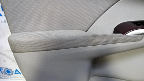 Door trim card front left Toyota Camry v50 12-14 usa gray with gray insert, armrest gray cloth, overlay in wood color, scratches, scuffs, abrasions, dents, for cleaning