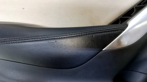 Door trim card front left Mazda 6 13-15 Sport black beige insert, armrest black leather, broken fastening, dents, bumps, scratches, abrasions