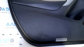 Door trim card front left Mazda 6 13-15 Sport black beige insert, armrest black leather, broken fastening, dents, bumps, scratches, abrasions