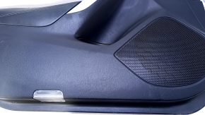 Door trim card front left Mazda 6 13-15 Sport black beige insert, armrest black leather, broken fastening, dents, bumps, scratches, abrasions
