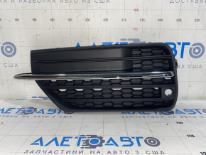 Front bumper grille left Volvo XC90 16-19 with chrome molding for parking sensors
